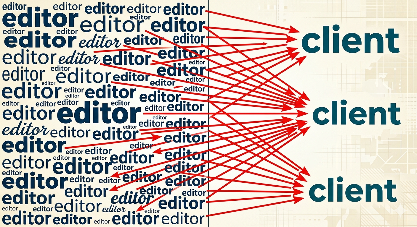 Hundreds of editors competing for a handful of clients